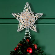 Kurt Adler 10-Inch 20-Light Silver Star Tree Topper