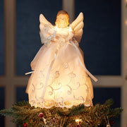 Kurt Adler UL 10-Light 10-Inch Gold and Ivory Angel Treetop