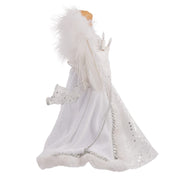 Kurt Adler 12-Inch UL 10-Light White and Silver Angel Treetop