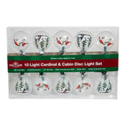 Kurt Adler 3in UL 10-Light Cardinal and Cabin Light Set