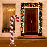 Kurt Adler 4-Foot Pre-Lit Red and White LED Tinsel Candy Cane