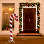 Kurt Adler 4-Foot Pre-Lit Red and White LED Tinsel Candy Cane