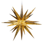 Kurt Adler 24-Inch 4-Light Warm White LED Gold Crackle Moravian Star Tree Topper