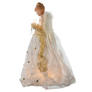 Kurt Adler 16-Inch UL 10-Light Ivory and Gold Angel Treetop