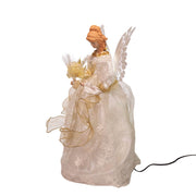 Kurt Adler 14-Inch Fiber Optic Ivory and Gold Animated LED Angel Treetop
