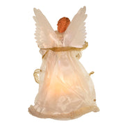 Kurt Adler 14-Inch Ivory and Gold Fiber Optic Animated Angel Treetop