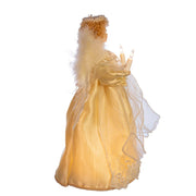 Kurt Adler 12-Inch UL 10-Light Ivory Angel Treetop with Fabric Hair