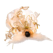 Kurt Adler 10-Light 12-Inch Ivory and Gold Black Angel Treetop