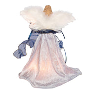 Kurt Adler 12-Inch UL 10-Light Delft Blue with Gold Angel Tree Topper