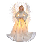 Kurt Adler 16-Inch Ivory/Clear Fiber Optic Angel Tree Topper