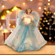 Kurt Adler 14-Inch UL 10-Light Coastal Beach Angel Tree Topper