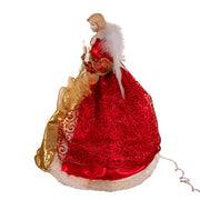 Kurt Adler 14-Inch UL 10-Light Red and Gold Angel Tree Topper