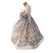 Kurt Adler 14-Inch UL 10-Light Silver and Ivory Angel Tree Topper