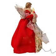 Kurt Adler 14-Inch UL 10-Light Red and Green Angel Tree Topper