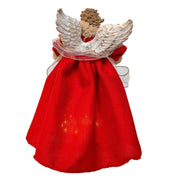Kurt Adler 14-Inch UL 10-Light Red and Green Angel Tree Topper