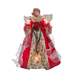 Kurt Adler 14-Inch UL 10-Light Red and Green Angel Tree Topper