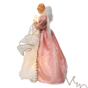 Kurt Adler 14-Inch UL 10-Light Pink and Ivory Angel Tree Topper