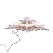 Kurt Adler 13.75-Inch UL 20-Light Silver and White Glittered Snowflake Tree Topper