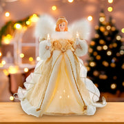 Kurt Adler 10-Inch 10-Light Natural Angel Tree Topper