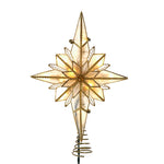 Kurt Adler 10.5-Inch 10-Light LED Capiz Bethlehem Star Tree Topper