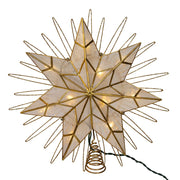 Kurt Adler 14-Inch 10-Light 7-Point LED Gold Glittered Star Tree Topper