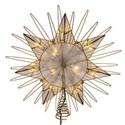 Kurt Adler 14-Inch 10-Light 7-Point LED Gold Glittered Star Tree Topper