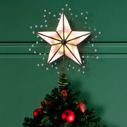 Kurt Adler 10-Inch 5-Point Capiz Star Treetop with Rays and Beads