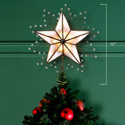 Kurt Adler 10-Inch 5-Point Capiz Star Treetop with Rays and Beads
