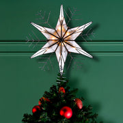 Kurt Adler 10-Light 10-Inch Silver Capiz Wire Snowflake Treetop