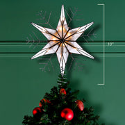 Kurt Adler 10-Light 10-Inch Silver Capiz Wire Snowflake Treetop