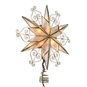 Kurt Adler 10-Light 6-Point Capiz Star Treetop with Scroll Design