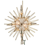 Kurt Adler 10-Light 14-Inch Gold Glitter Capiz Bethlehem Star Treetop
