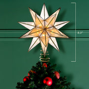 Kurt Adler 10-Light LED 15-Point Gold Sputnik Capiz Tree Topper