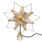 Kurt Adler 9.45-Inch UL 10-Light 7-Point Gold Glittered Capiz Star Tree Topper