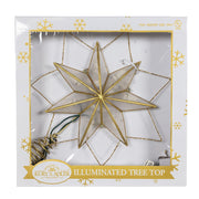 Kurt Adler 9.45-Inch UL 10-Light 7-Point Gold Glittered Capiz Star Tree Topper