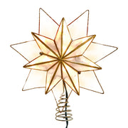 Kurt Adler 9.45-Inch UL 10-Light 7-Point Gold Glittered Capiz Star Tree Topper