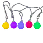 Kurt Adler 11.5-Foot UL 10-Light Multicolor LED Opaque G50 Light Set With White Wire