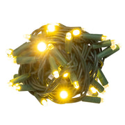 Kurt Adler 25.5-Foot UL 50-Light Convex Warm White 5MM LED Green Wire Light Set