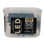 Kurt Adler 25.5-Foot UL 50-Light Convex Warm White 5MM LED Green Wire Light Set