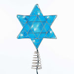 Kurt Adler UL 10-Light LED Silver and Blue Shimmer Star Treetop