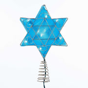 Kurt Adler UL 10-Light LED Silver and Blue Shimmer Star Treetop
