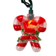 Kurt Adler 10-Light Candy Cane with Holly Leaves and Berries Light Set