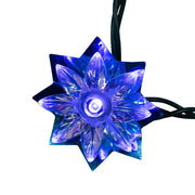 Kurt Adler 15.7-Foot UL 20-Light Multicolor LED Clear Lotus Flower Light Set With Green Wire