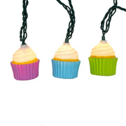Kurt Adler 12-Foot UL 10-Light Multicolor Cupcake Light Set With Green Wire