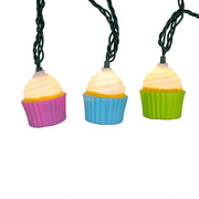 Kurt Adler 12-Foot UL 10-Light Multicolor Cupcake Light Set With Green Wire