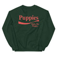 Load image into Gallery viewer, Enjoy Puppies Make Me Happy | Unisex Sweatshirt | Red Font
