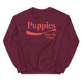 Load image into Gallery viewer, Enjoy Puppies Make Me Happy | Unisex Sweatshirt | Red Font
