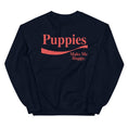Load image into Gallery viewer, Enjoy Puppies Make Me Happy | Unisex Sweatshirt | Red Font
