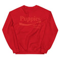 Load image into Gallery viewer, Enjoy Puppies Make Me Happy | Unisex Sweatshirt | Red Font
