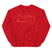 Enjoy Puppies Make Me Happy | Unisex Sweatshirt | Red Font